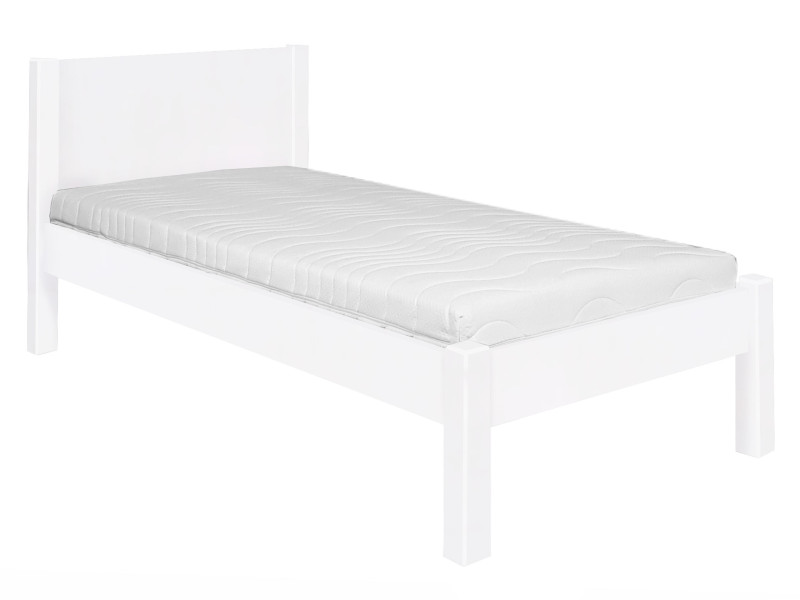 Łóżko 90x200 tył równy CLASSIC, kolor biały + stelaż 261285