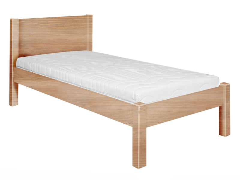 Łóżko 90x200 tył równy CLASSIC, kolor dębowy + stelaż 261287