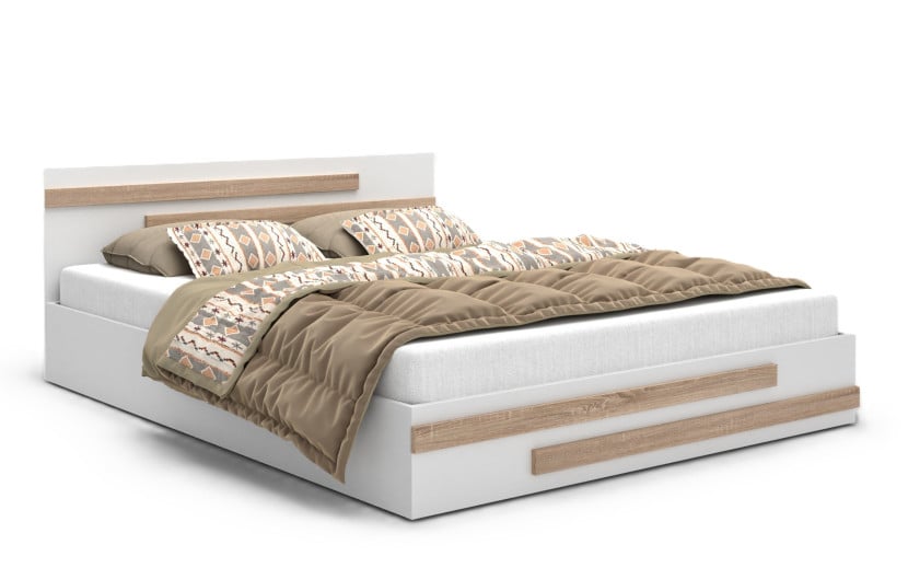 Łóżko ALDO BETA 120x200 z płyty laminowanej - białe 718136