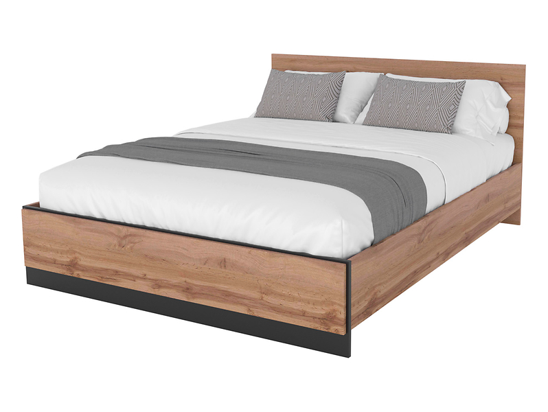 Łóżko Amino 160x200 dąb wotan/czarny 260495