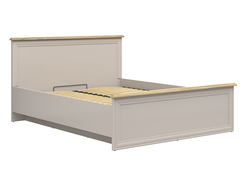 Łóżko Anga B 160x200 ze stelażem i pojemnikiem kaszmir/dąb mauvella 576831