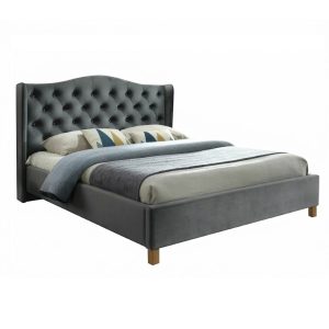Łóżko ASPEN VELVET 160×200 szare bez szuflady/bez materaca 979953 Łóżko ASPEN VELVET 160×200 szare bez szuflady/bez materaca 979953