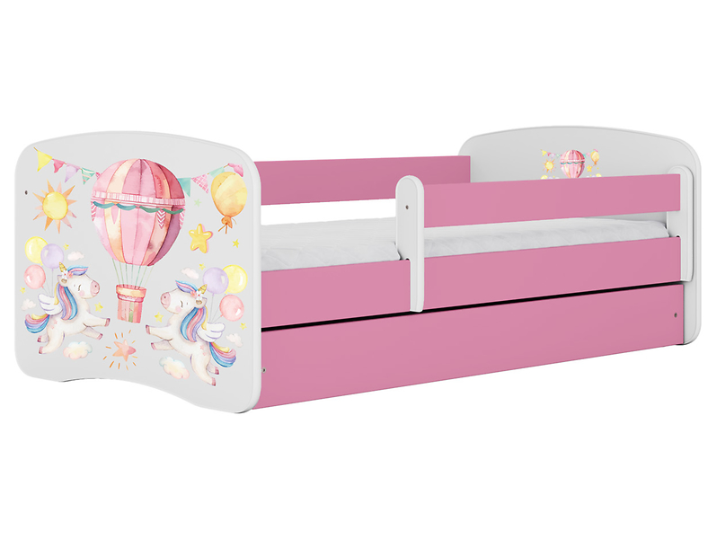 Łóżko Babydreams 160x80 balonik z szufladą różowe 774963