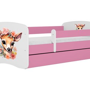 Łóżko Babydreams 160×80 bambi z szufladą różowe 774966