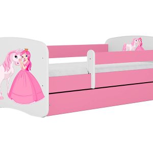 Łóżko Babydreams 160×80 z szufladą różowe księżniczka konik 102253