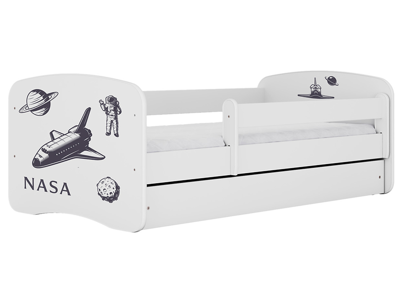 Łóżko Babydreams 180x80 nasa z szufladą białe 774955