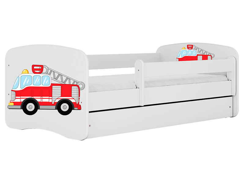Łóżko Babydreams 180x80 z szufladą białe straż pożarna 102270