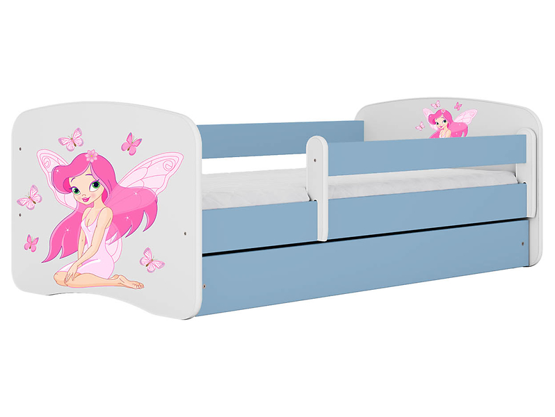 Łóżko Babydreams 180x80 z szufladą niebieskie wróżka 102274