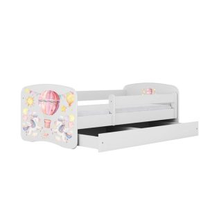 Łóżko Babydreams białe Balonik z szufladą materac piankowy 180×80 1054275