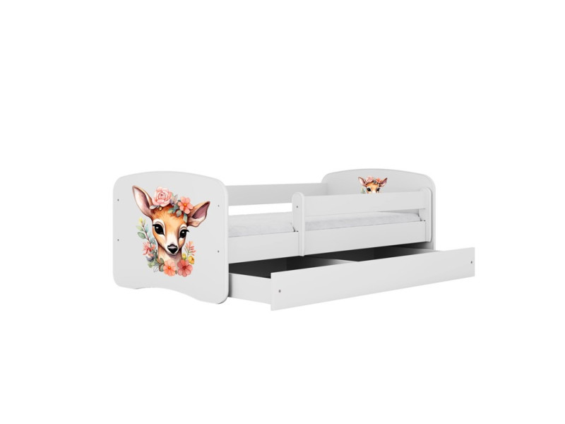 Łóżko Babydreams białe Bambi z szufladą materac piankowy 160x80 1054440