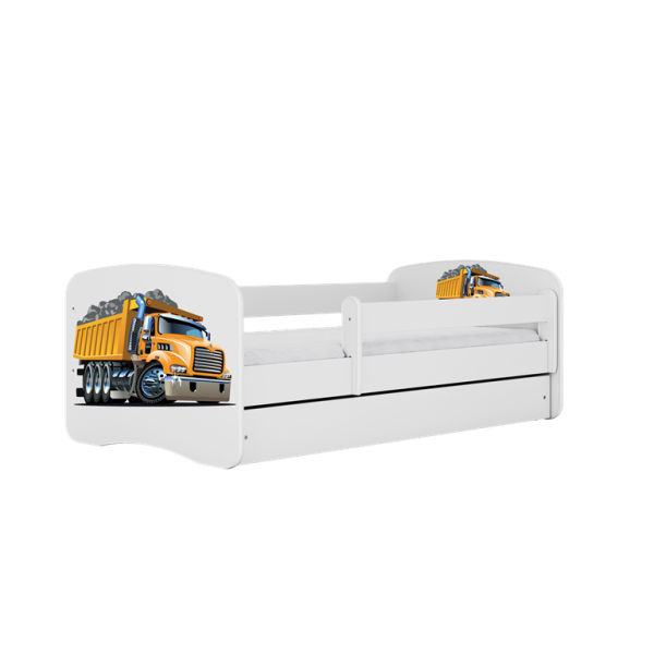 Łóżko Babydreams białe Ciężarówka z szufladą materac piankowy 140x70 1054012
