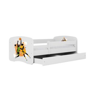 Łóżko Babydreams białe Koszykówka z szufladą materac piankowy 180×80 1054066