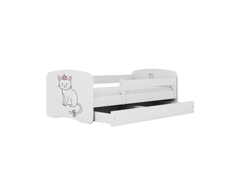 Łóżko Babydreams białe Kot z szufladą materac piankowy 160x80 1054447
