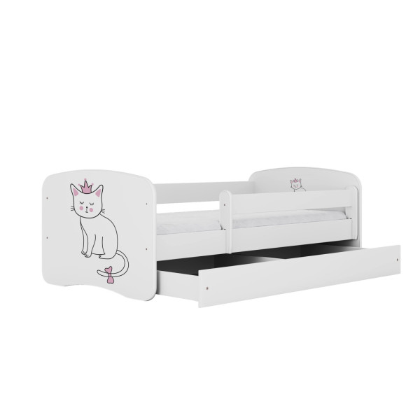 Łóżko Babydreams białe Kot z szufladą materac piankowy 180x80 1054438