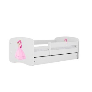 Łóżko Babydreams białe Księżniczka z szufladą materac piankowy 160×80 1054173