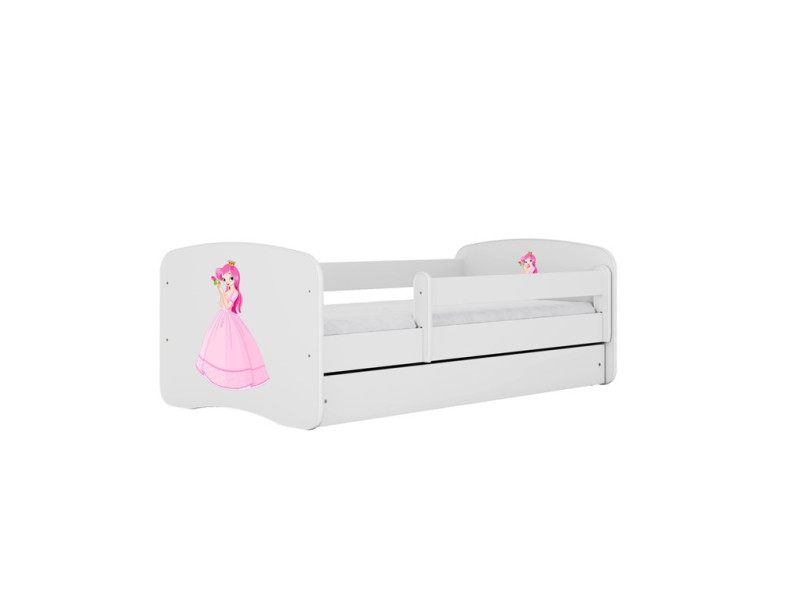 Łóżko Babydreams białe Księżniczka z szufladą materac piankowy 160x80 1054173