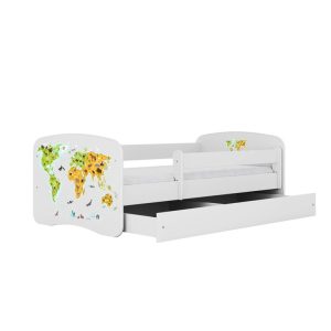 Łóżko Babydreams białe Mapa z szufladą materac piankowy 160×80 1054369