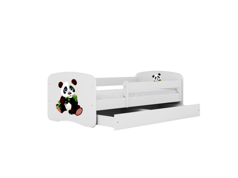 Łóżko Babydreams białe Panda 2 z szufladą materac piankowy 180x80 1054366