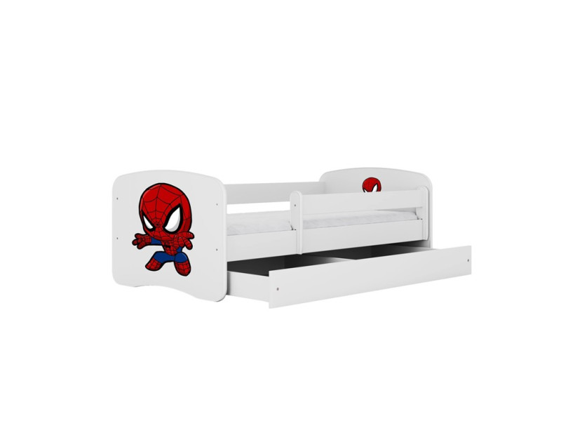 Łóżko Babydreams białe Spiderman z szufladą materac piankowy 180x80 1054299