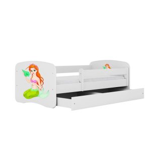 Łóżko Babydreams białe Syrenka z szufladą materac piankowy 160×80 1054051 Łóżko Babydreams białe Syrenka z szufladą materac piankowy 160×80 1054051