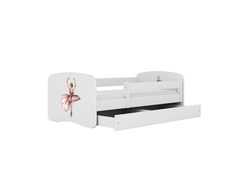 Łóżko Babydreams białe Tancerka z szufladą materac piankowy 180x80 1054114