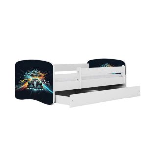 Łóżko Babydreams białe Wyścig z szufladą materac piankowy 140×70 1054150 Łóżko Babydreams białe Wyścig z szufladą materac piankowy 140×70 1054150