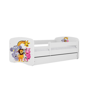 Łóżko Babydreams białe Zoo z szufladą materac piankowy 160×80 1053952 Łóżko Babydreams białe Zoo z szufladą materac piankowy 160×80 1053952