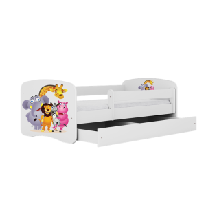 Łóżko Babydreams białe Zoo z szufladą materac piankowy 180×80 1053951 Łóżko Babydreams białe Zoo z szufladą materac piankowy 180×80 1053951