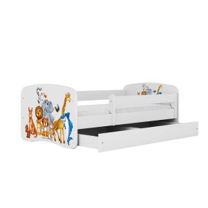 Łóżko Babydreams białe Zwierzęta z szufladą materac piankowy 140×70 1054216 Łóżko Babydreams białe Zwierzęta z szufladą materac piankowy 140×70 1054216