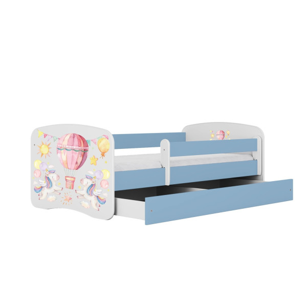 Łóżko Babydreams niebieskie Balonik z szufladą materac piankowy 180x80 1053997