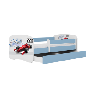 Łóżko Babydreams niebieskie Formuła z szufladą materac piankowy 180×80 1054113 Łóżko Babydreams niebieskie Formuła z szufladą materac piankowy 180×80 1054113
