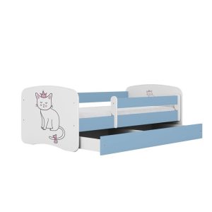 Łóżko Babydreams niebieskie Kot z szufladą materac piankowy 180×80 1054400 Łóżko Babydreams niebieskie Kot z szufladą materac piankowy 180×80 1054400
