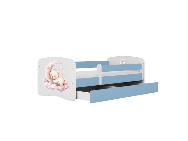 Łóżko Babydreams niebieskie Sen z szufladą materac piankowy 140x70 1054095