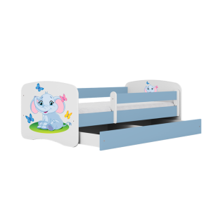 Łóżko Babydreams niebieskie Słonik z szufladą materac piankowy 160×80 1054256 Łóżko Babydreams niebieskie Słonik z szufladą materac piankowy 160×80 1054256