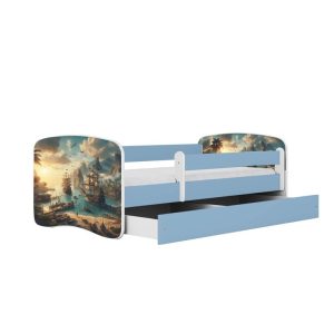 Łóżko Babydreams niebieskie Statek z szufladą materac piankowy 180×80 1054092 Łóżko Babydreams niebieskie Statek z szufladą materac piankowy 180×80 1054092