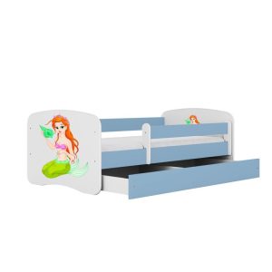 Łóżko Babydreams niebieskie Syrenka z szufladą materac piankowy 160×80 1054344 Łóżko Babydreams niebieskie Syrenka z szufladą materac piankowy 160×80 1054344