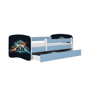 Łóżko Babydreams niebieskie Wyścig z szufladą materac piankowy 180×80 1054022 Łóżko Babydreams niebieskie Wyścig z szufladą materac piankowy 180×80 1054022