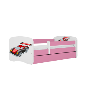 Łóżko Babydreams różowe Auto wyścigowe z szufladą materac piankowy 160×80 1054360 Łóżko Babydreams różowe Auto wyścigowe z szufladą materac piankowy 160×80 1054360