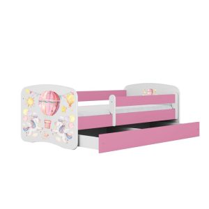 Łóżko Babydreams różowe Balonik z szufladą materac piankowy 140×70 1054211 Łóżko Babydreams różowe Balonik z szufladą materac piankowy 140×70 1054211