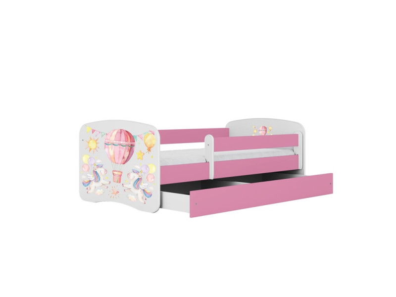 Łóżko Babydreams różowe Balonik z szufladą materac piankowy 160x80 1054120