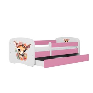Łóżko Babydreams różowe Bambi z szufladą materac piankowy 180×80 1054484 Łóżko Babydreams różowe Bambi z szufladą materac piankowy 180×80 1054484