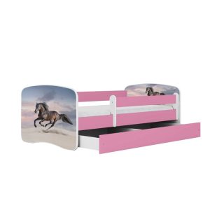 Łóżko Babydreams różowe Koń w galopie z szufladą materac piankowy 140×70 1054021 Łóżko Babydreams różowe Koń w galopie z szufladą materac piankowy 140×70 1054021
