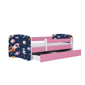 Łóżko Babydreams różowe Kosmos z szufladą materac piankowy 160×80 1054418 Łóżko Babydreams różowe Kosmos z szufladą materac piankowy 160×80 1054418