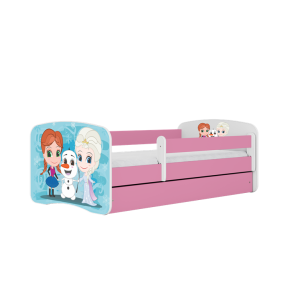 Łóżko Babydreams różowe Kraina Lodu z szufladą materac piankowy 160×80 1054248