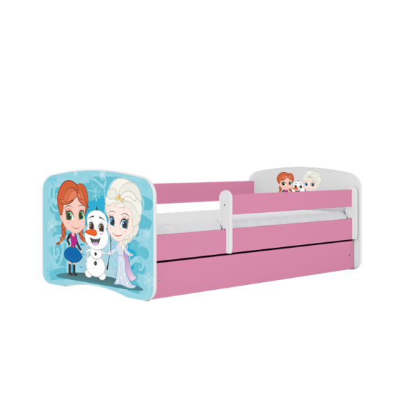 Łóżko Babydreams różowe Kraina Lodu z szufladą materac piankowy 160x80 1054248