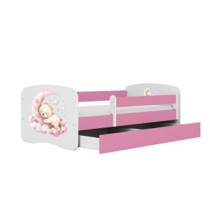Łóżko Babydreams różowe Sen z szufladą materac piankowy 140×70 1054414
