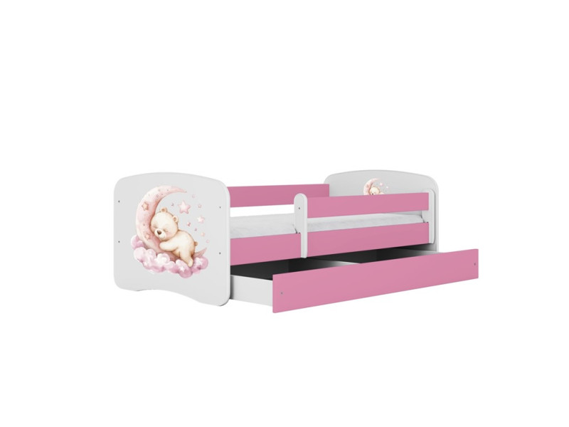 Łóżko Babydreams różowe Sen z szufladą materac piankowy 160x80 1054134