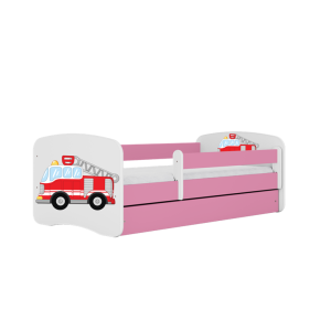 Łóżko Babydreams różowe Straż pożarna z szufladą materac piankowy 180×80 1054396