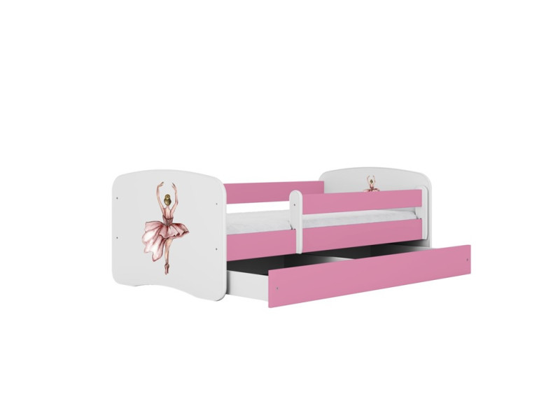 Łóżko Babydreams różowe Tancerka z szufladą materac piankowy 160x80 1054472