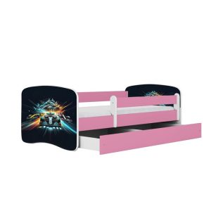 Łóżko Babydreams różowe Wyścig z szufladą materac piankowy 180×80 1054193 Łóżko Babydreams różowe Wyścig z szufladą materac piankowy 180×80 1054193